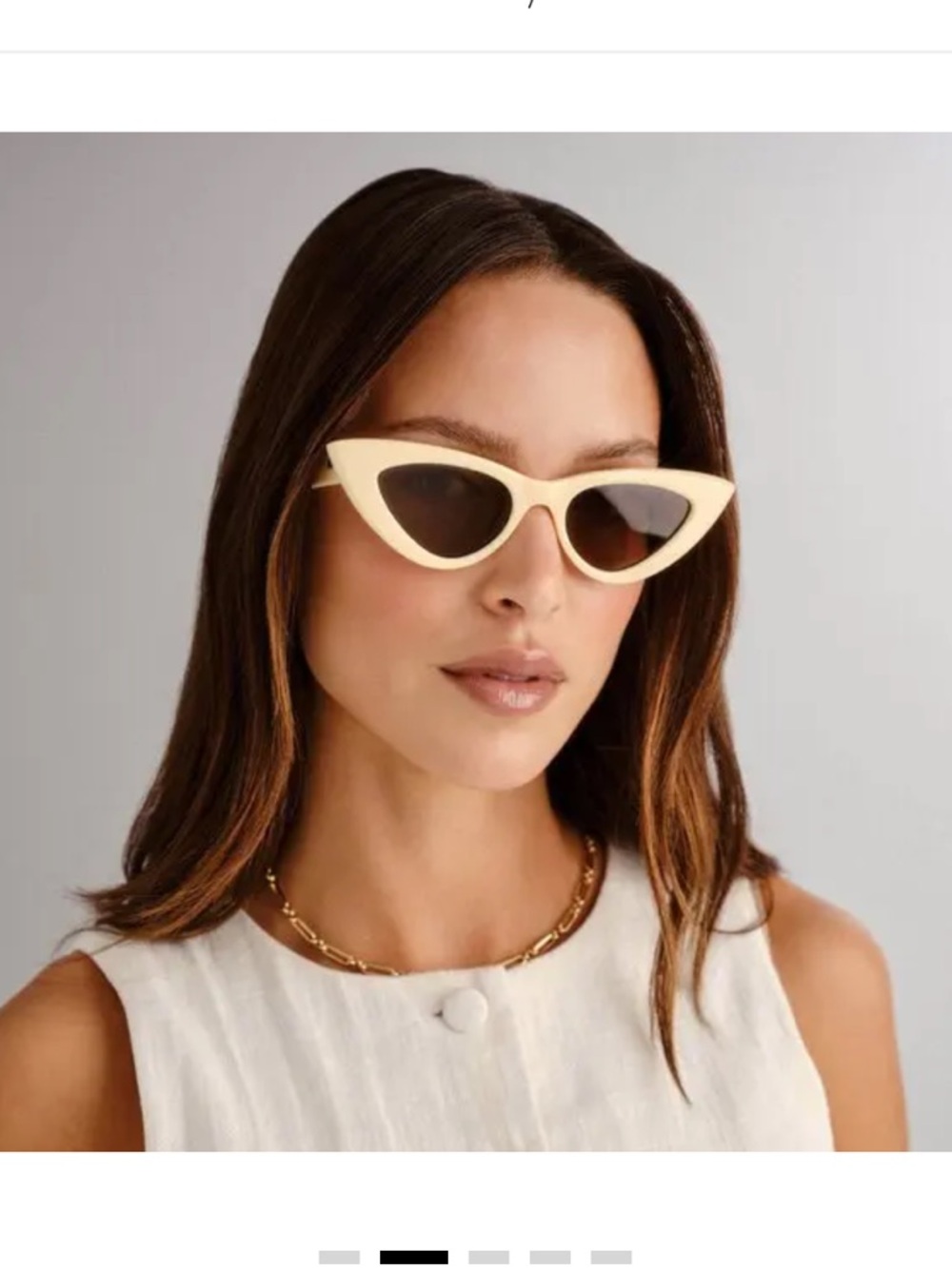 Le Specs Cat-Eye Sunglasses in Ivory and Black